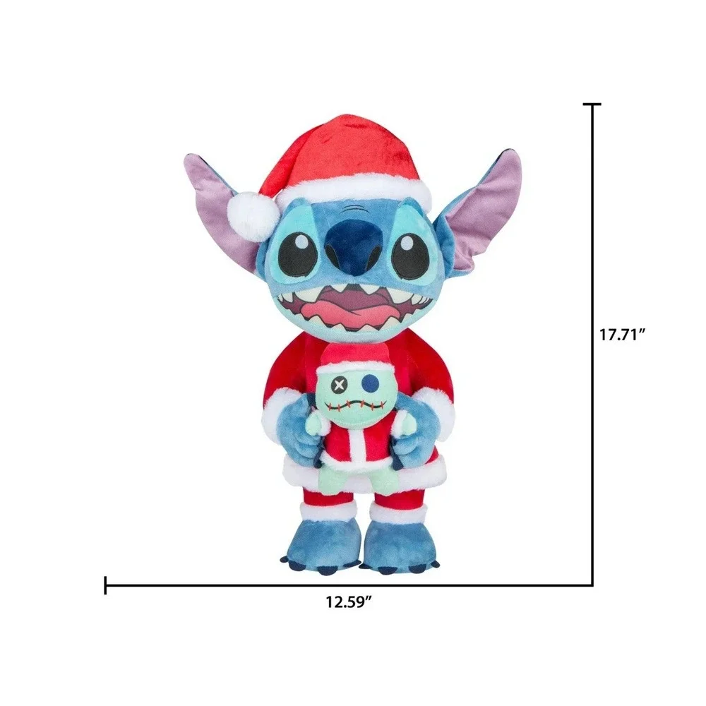 Disney Christmas Holiday 16 in Tall Stitch Santa w/Scrump Plush Greeter‎ NEW